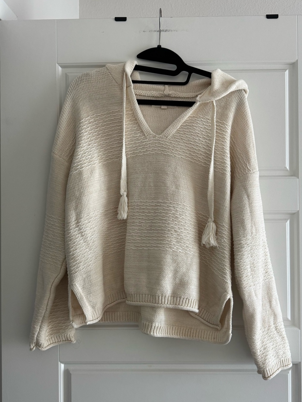 Lucky Brand Cream Hooded Knit Sweater - Picture 2 of 6